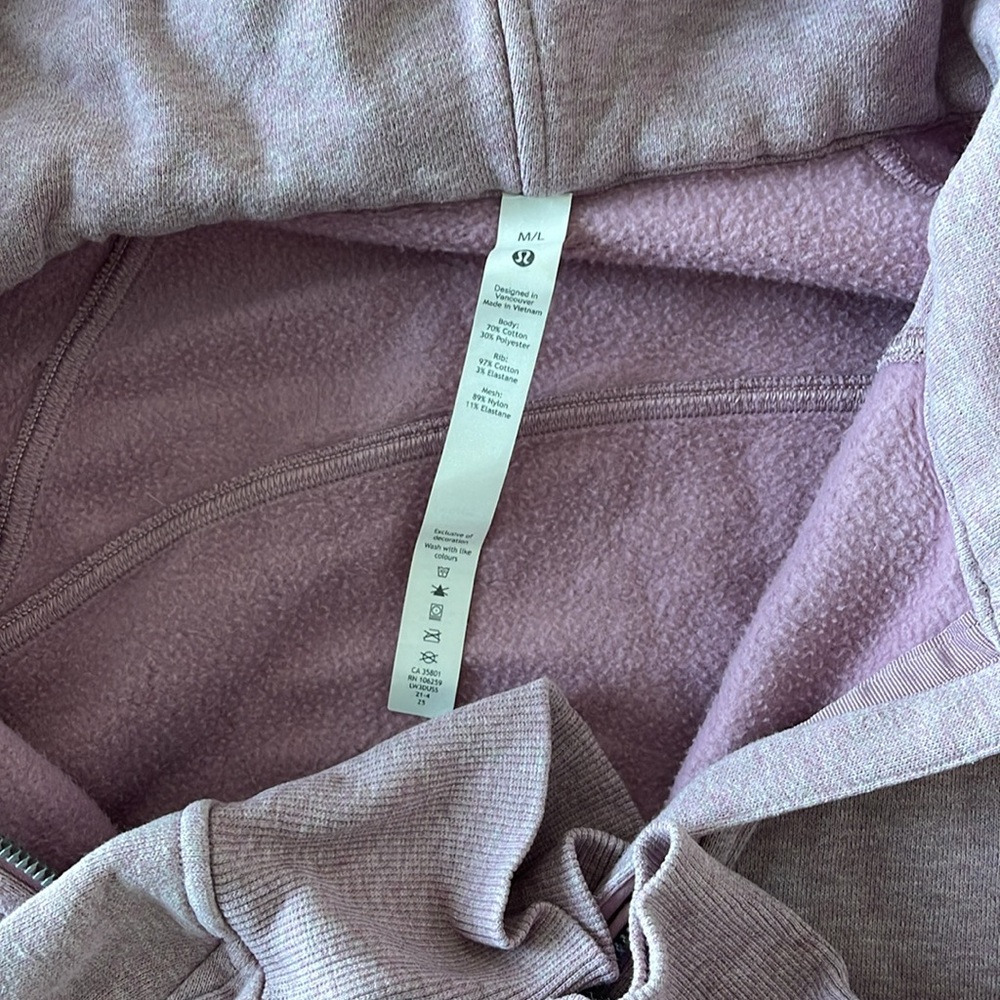 SOLD Lululemon Athletica Scuba half zip Hoodie pink - purple / size M/L - Picture 3 of 6